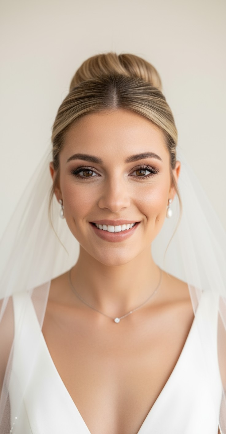 After High Bun With Veil